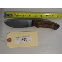 350 - Hunting Knife W/ Inlaid Wooden Handle