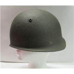 387 - Vintage Army Helmet Metal Military Battle Green