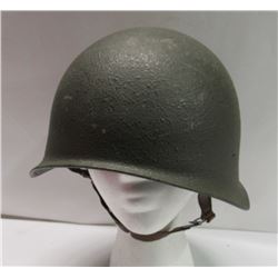 402 - Vintage Army Helmet Metal Military Battle Green