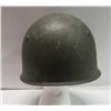 Image 3 : 402 - Vintage Army Helmet Metal Military Battle Green