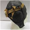 Image 2 : 405 - WWII Style German Aviator Pilot Leather Helmet Hat