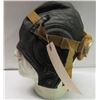 Image 4 : 405 - WWII Style German Aviator Pilot Leather Helmet Hat