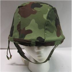 413 - Yugoslavia M-89 Helmet W/ Cover, Liner  Chinstrap