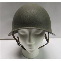 436 - Vintage Army Helmet Metal Military Battle Green