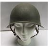 Image 1 : 436 - Vintage Army Helmet Metal Military Battle Green