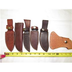 697A - 6 Leather Embossed Knife Sheaths