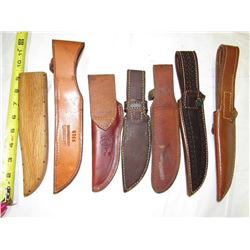 697B - 7 Pieces Leather  Wood Knife Sheaths