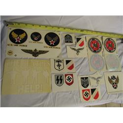 777 - Set Of 11 Sheets Of Misc Military Stickers