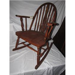 801 - Mismatched Oak Windsor Rocking Chair  Kitchen