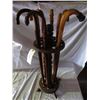 Image 1 : 803 - Exquisitely Inlaid Wooden Walking Canes W/ Rack