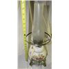 Image 1 : 846 - Vintage Lamp With Floral Designs  Clear Chimney