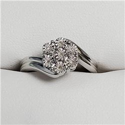 Silver 7 Diamond Ring (~Size 7) (~weight 3.71g), Suggested Retail Value $180