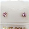 Image 1 : 10K Yellow Gold Pink Cz Earrings, Suggested Retail Value $100