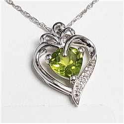 Silver Natural Peridot 20" Necklace, Suggested Retail Value $100