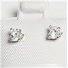 Image 1 : 14K White Gold Cz Heart Shape With 10K Backing Earrings, Made in Canada, Suggested Retail Value $160