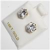 Image 2 : 10K Yellow Gold Cz 6.5Mm Earrings, Made in Canada, Suggested Retail Value $240