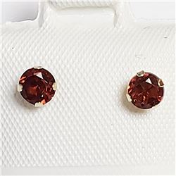 10K Yellow Gold 2 Garnet+Fresh Water Pearl 2In1 Earrings, Made in Canada, Suggested Retail Value $20