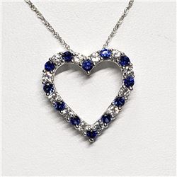 Silver Created Sapphire 20" Necklace, Suggested Retail Value $100