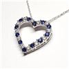 Image 2 : Silver Created Sapphire 20" Necklace, Suggested Retail Value $100
