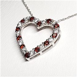 Silver Natural Garnet 20" Necklace, Suggested Retail Value $100