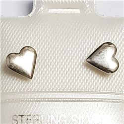 Silver Set Of 4 Heart Shape Earrings, Suggested Retail Value $20