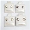 Image 3 : Silver Set Of 4 Heart Shape Earrings, Suggested Retail Value $20