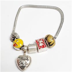 Silver Pansona With Beads Bracelet (~weight 27-35g), Suggested Retail Value $250