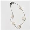 Image 3 : Silver Fresh Water Pearl 7.5" Bracelet, Suggested Retail Value $60