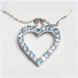 Silver Blue Topaz 20" Necklace, Suggested Retail Value $100