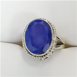 Silver Lapis Lazuli 7G Ring (~Size 7-11.5) (~weight 7g), Suggested Retail Value $120