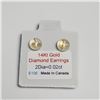 Image 3 : 14K Yellow Gold Diamond 2In1(0.02ct) Earrings, Made in Canada, Suggested Retail Value $200
