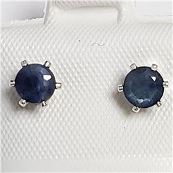 Silver Sapphire (0.63ct) Earrings, Made in Canada, Suggested Retail Value $120