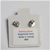 Image 3 : Silver Sapphire (0.63ct) Earrings, Made in Canada, Suggested Retail Value $120