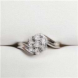 Silver 7 Diamond Ring (~Size 7) (~weight 3.71g), Suggested Retail Value $180