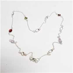 Silver Genuine Gemstone 18" Necklace, Suggested Retail Value $300