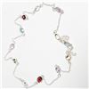 Image 3 : Silver Genuine Gemstone 18" Necklace, Suggested Retail Value $300