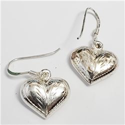 Silver Heart Shape Earrings, Suggested Retail Value $80