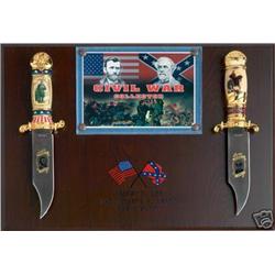 Civil War Commemorative Plaque and Bowie Knives