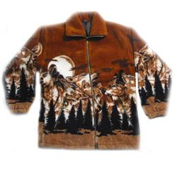 Wolf Head Brown Fleece