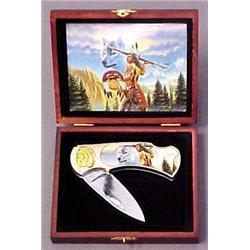 Silver Warrior and Wolf Knife