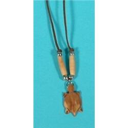 Iroquois Mini Bone Turtle Pendant Necklace