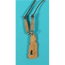 Iroquois Mini Bone Wolf Pendant Necklace