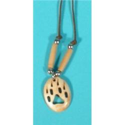 Iroquois Mini Bone Wolf Track Pendant Necklace