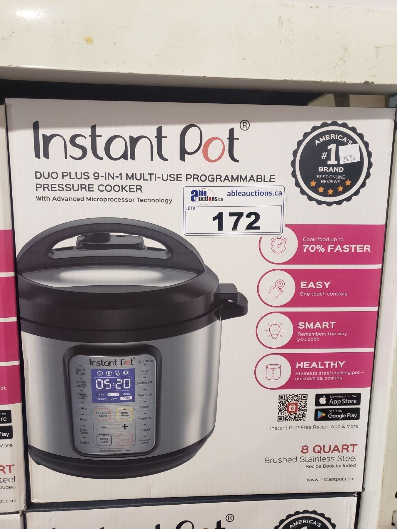 INSTANT POT DUO PLUS 9IN1 MULTIUSE PROGRAMMABLE PRESSURE COOKER 8 QUART