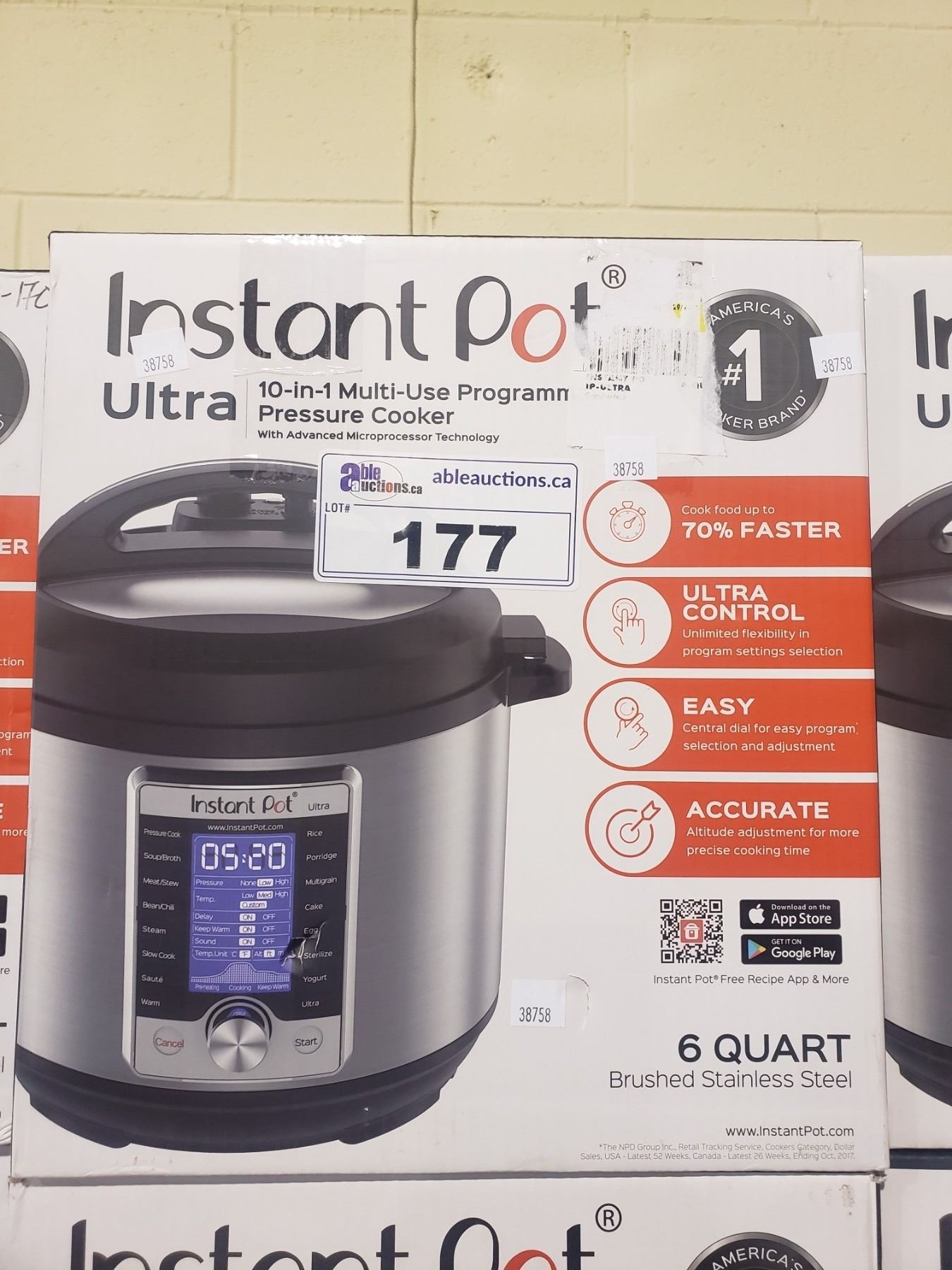 INSTANT POT ULTRA 10IN1 MULTIUSE PROGRAMMABLE PRESSURE COOKER 6