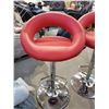 Image 2 : 2 RED BAR STOOLS 31" FROM FLOOR TO SEAT LIGHT FLAWS