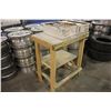 Image 2 : WOODEN SHOP TABLE & CANS OF XIRTEC 7 PURPLE PRIMER