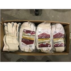 BOX OF LARGE ECONOMY LEATHER PALM GLOVES