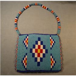 Sioux beaded purse, 7" x 6"