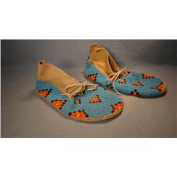 Crow full beaded moccasins, XXL, Crow Reservation, MT.